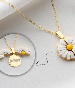 Personalised Necklaces for Women, Gift for Her, Daisy Necklace, Birthday Gift for Mom, Personalized Name Necklace Christmas Gift for Teacher
