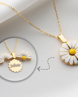 Personalised Necklaces for Women, Gift for Her, Daisy Necklace, Birthday Gift for Mom, Personalized Name Necklace Christmas Gift for Teacher