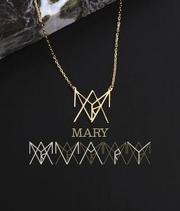 Unique Design Name Logo Necklace | Name Necklace Personalized gift for mom | Womens Style Necklace | Christmas Gifts for her