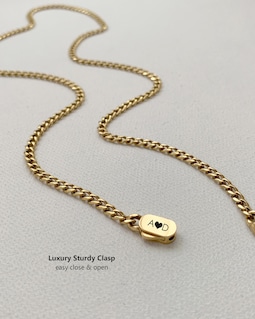 Engraved Miami Cuban Link Chain- 4mm Waterproof Gold Silver Monogram Necklace For Men