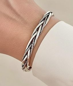 Adjustable Bangle For Women, Viking Bangle, Viking Goth Twist Knot Bracelet for Women, Gift for Her, Christmas Gift