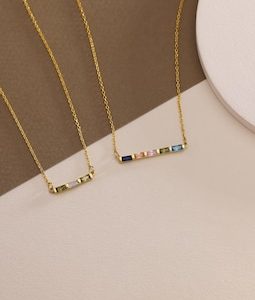 Baguette Birthstone Necklace, Family Birthstone Necklace, Personalized Gift, Mother's Birthstone Jewelry ,Gift for Mom,Birthday Gift
