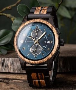 Personalized Wooden Watch for Men | Engraved Ebony Watch | Gift for Husband | Anniversary Gift | Groom Gift | Birthday Gift Him